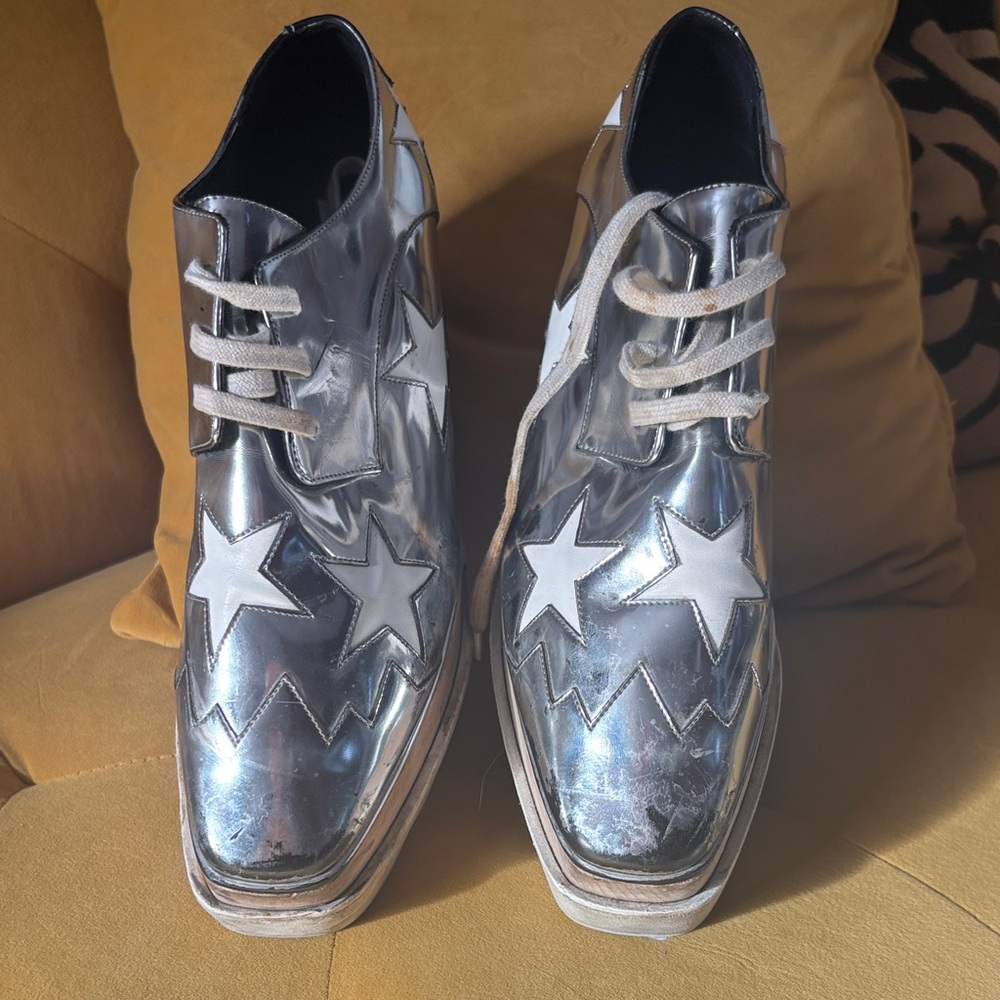 Authentic Stella McCartney Silver Platform Star S… - image 1